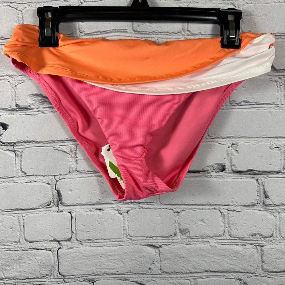 Sanctuary Swim Block Party Colorblock Wrap Hipster Bottoms Pink Orange M NWT